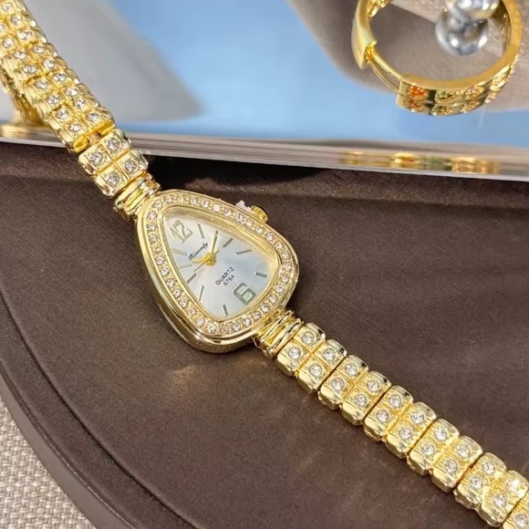 Anthropologie Accessories - Panthers classic Glamorous Gold and  diamond Women's Watch